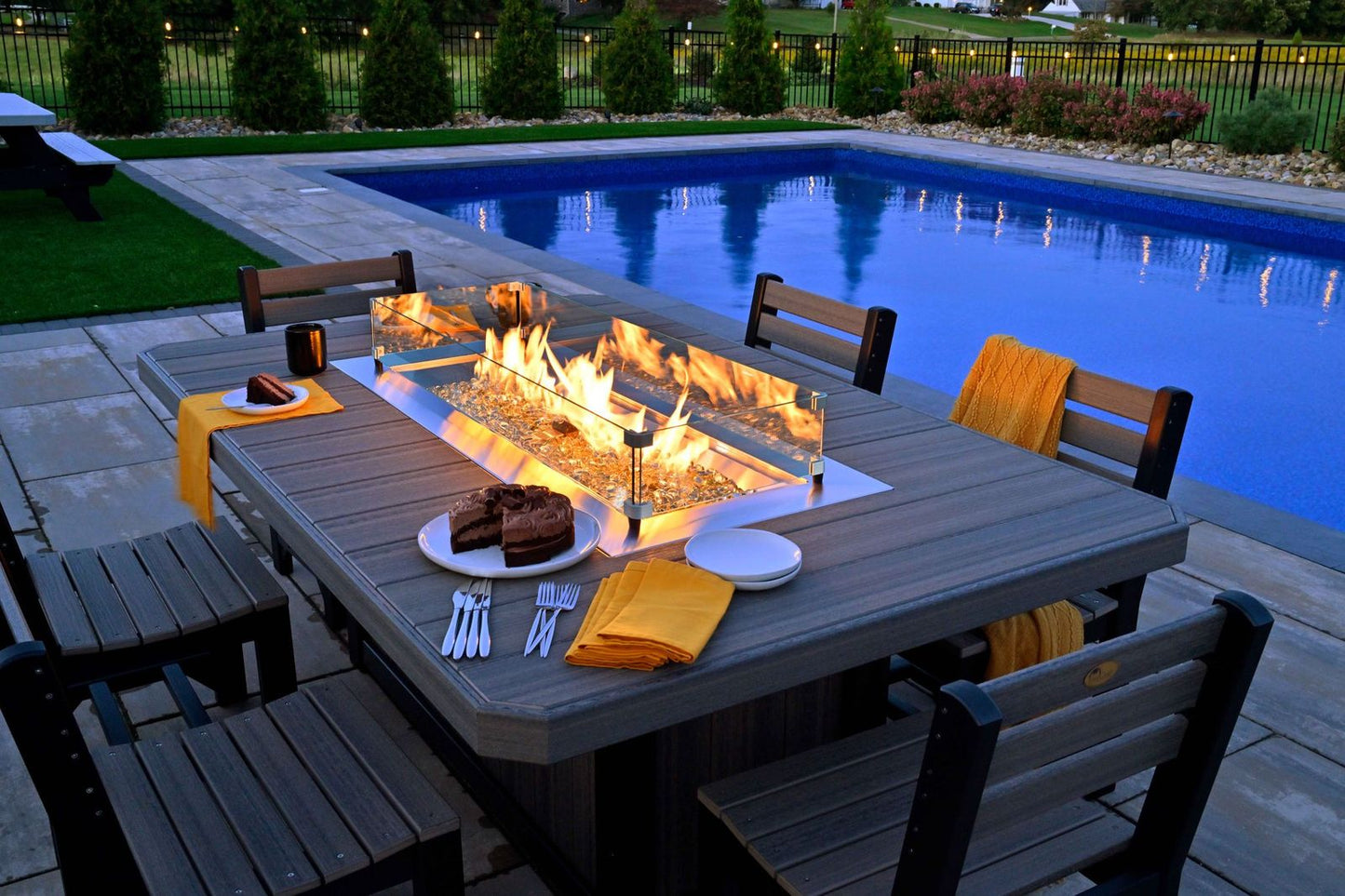 Lumin Fire Table 79" Rectangular
